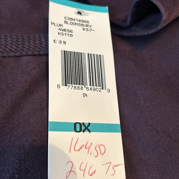 Jones NY Woman 100% suede jacket in stunning purple, size 0X, new with tags. - Picture 8 of 8